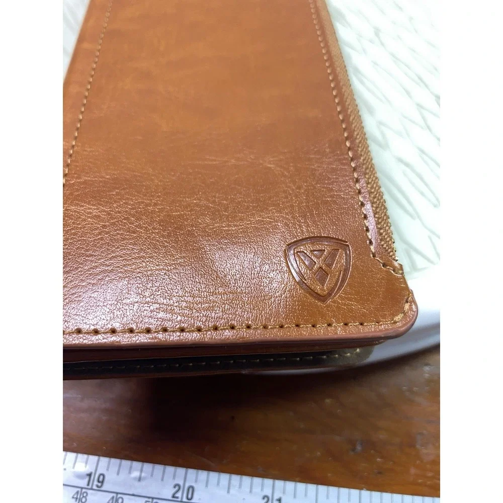 Xcase Bar Brown Leather Phone Case/Wallet/Stand For iPhone 13 Pro Max 6.75x3.25